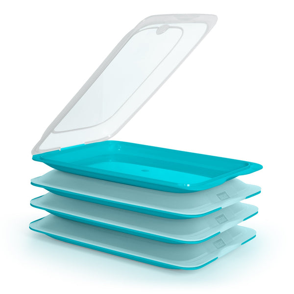 TATAY - Lote de 4 Recipientes Porta Embutidos con Sistema FRESH, Turquesa