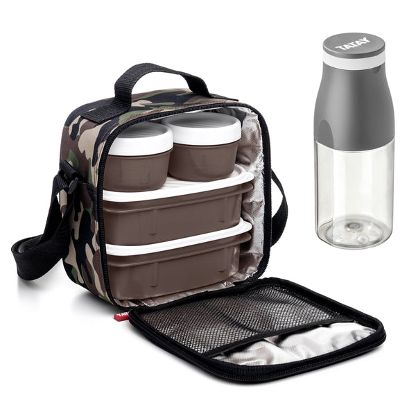 TATAY Kit Bolsa Térmica Porta Alimentos Urban Food y Botella Urban Drink, Camouflage