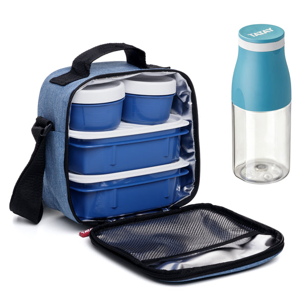 TATAY Kit Bolsa Térmica Porta Alimentos Urban Food y Botella Urban Drink, Denim Blue