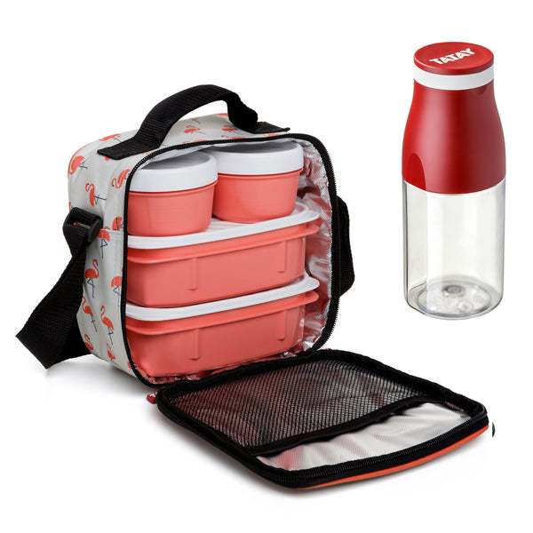 TATAY Kit Bolsa Térmica Porta Alimentos Urban Food y Botella Urban Drink, Flamingo