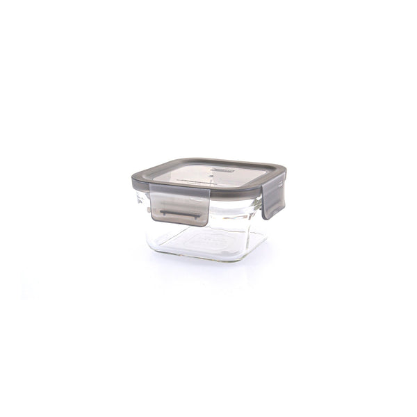 Glasslock Oven Smart - Recipiente Cuadrado en Vidrio Templado, Apto Horno, 440 ml