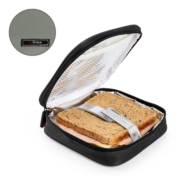 IRIS Fun - Porta Sándwich Termoinsulado con Cierre de Cremallera, Negro