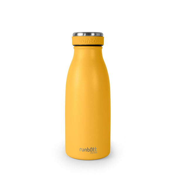 Botella Térmica RunBott City 350 ml. Doble Capa de Acero Inoxidable 316. Cero Plásticos, Amarillo