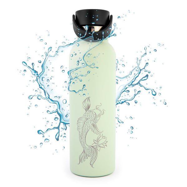 Runbott Fish Koi - Botella Térmica Sport de 0.6L con Interior Cerámico. Melón