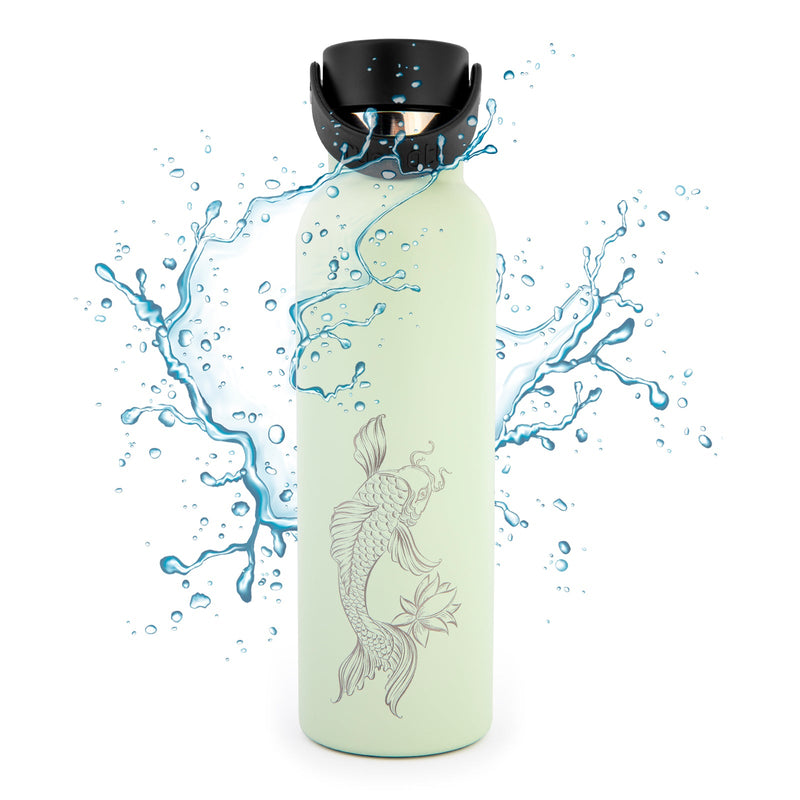 Runbott Fish Koi - Botella Térmica Sport de 0.6L con Interior Cerámico. Melón
