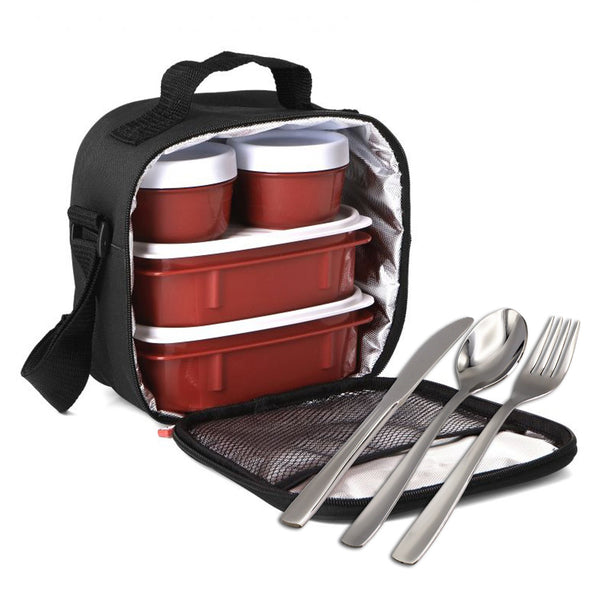 TATAY 1167550 - Bolsa Térmica Porta Alimentos Urban Food Casual Black y Cubiertos