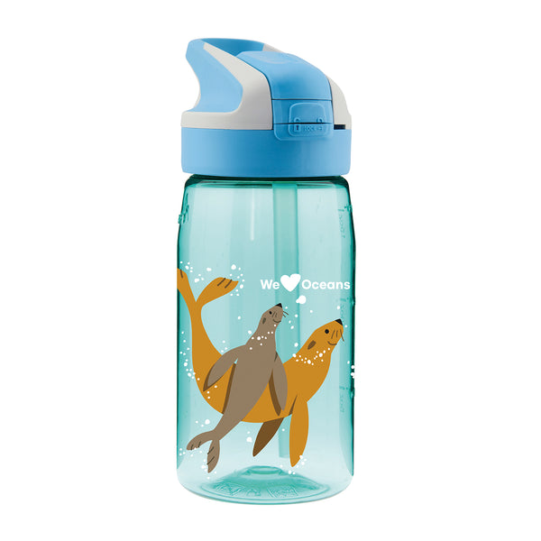 LAKEN We Love Oceans - Botella de Agua Infantil 0.45L en Tritán. Fokis