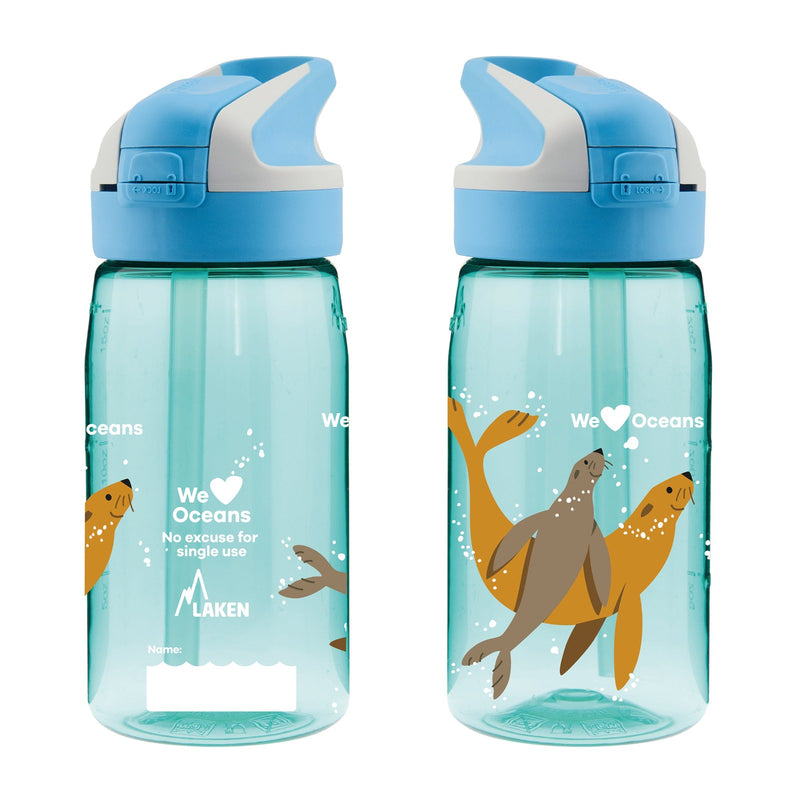 LAKEN We Love Oceans - Botella de Agua Infantil 0.45L en Tritán. Fokis