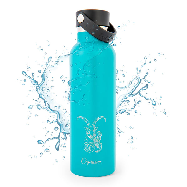 Runbott Zodiac - Botella Térmica Sport de 0.6L con Interior Cerámico. Capricornio Esmeralda
