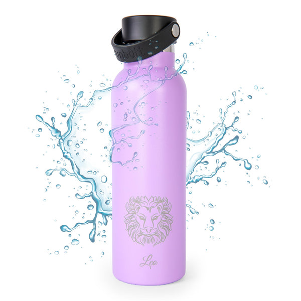 Runbott Zodiac - Botella Térmica Sport de 0.6L con Interior Cerámico. Leo Lila