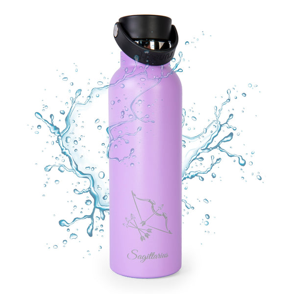 Runbott Zodiac - Botella Térmica Sport de 0.6L con Interior Cerámico. Sagitario Lila