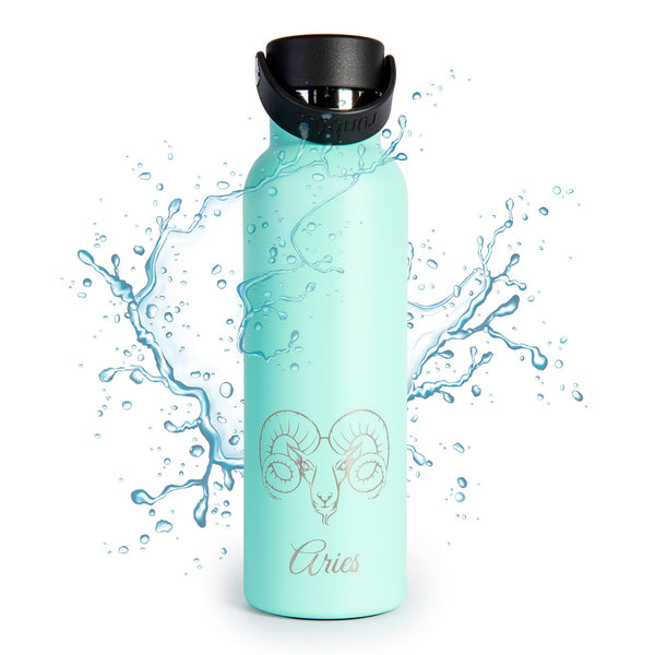Runbott Zodiac - Botella Térmica Sport de 0.6L con Interior Cerámico. Aries Menta