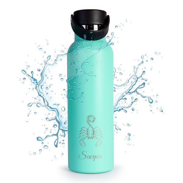 Runbott Zodiac - Botella Térmica Sport de 0.6L con Interior Cerámico. Escorpio Menta