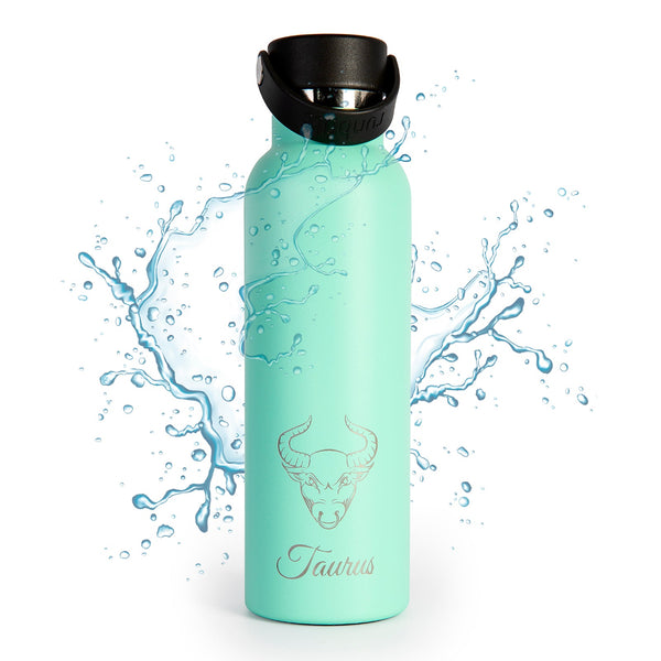 Runbott Zodiac - Botella Térmica Sport de 0.6L con Interior Cerámico. Tauro Menta