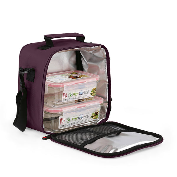 IRIS Basic - Bolsa Térmica Porta Alimentos 3.8L con Recipientes, Morado