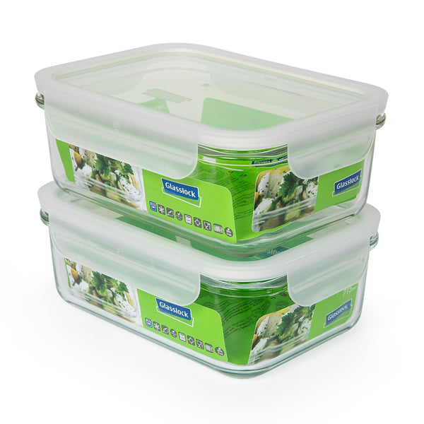 Pack 2 Recipientes Herméticos Glasslock Fancy Microondas 715 ml