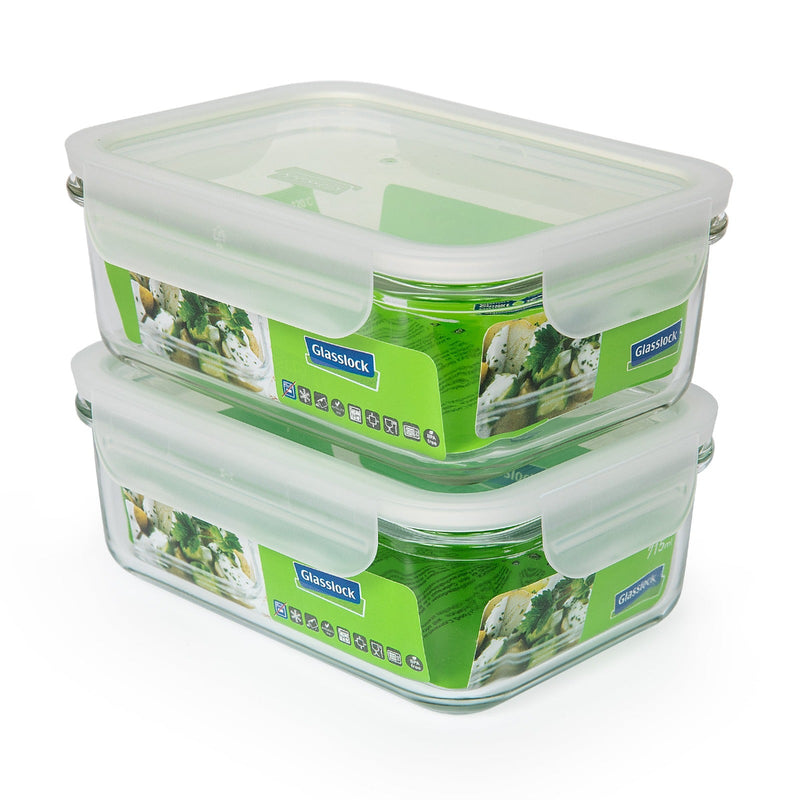 Pack 2 Recipientes Herméticos Glasslock Fancy Microondas 715 ml