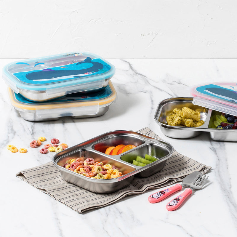 Cuitisan Baby - Recipiente Rectangular Compartimentado 0.75L en Cromosteel Apto Microondas