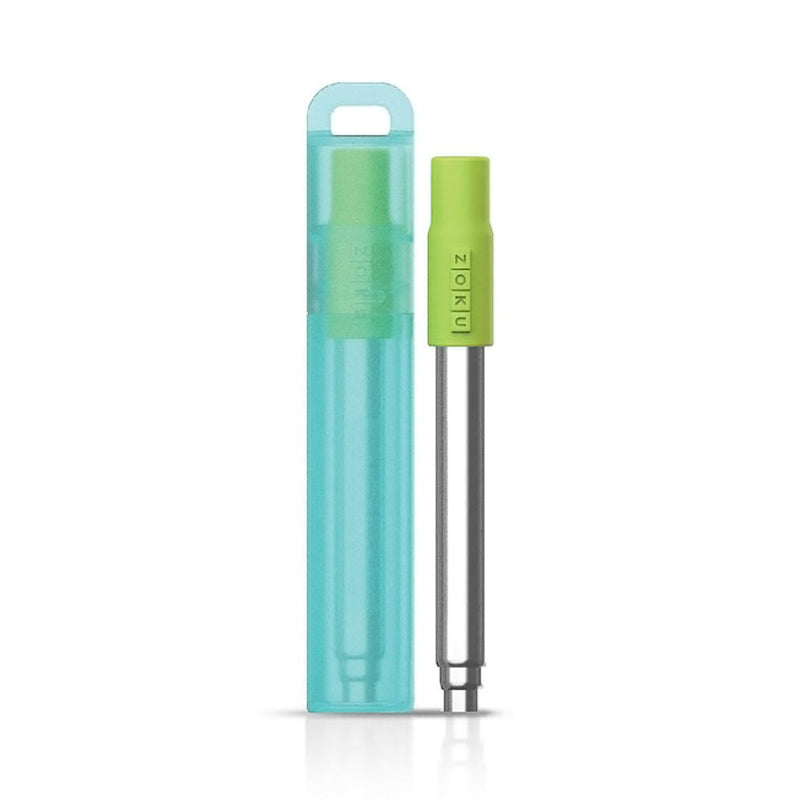 ZOKU - Kit de Pajita Reutilizable en Acero Inoxidable con Cepillo Limpiador