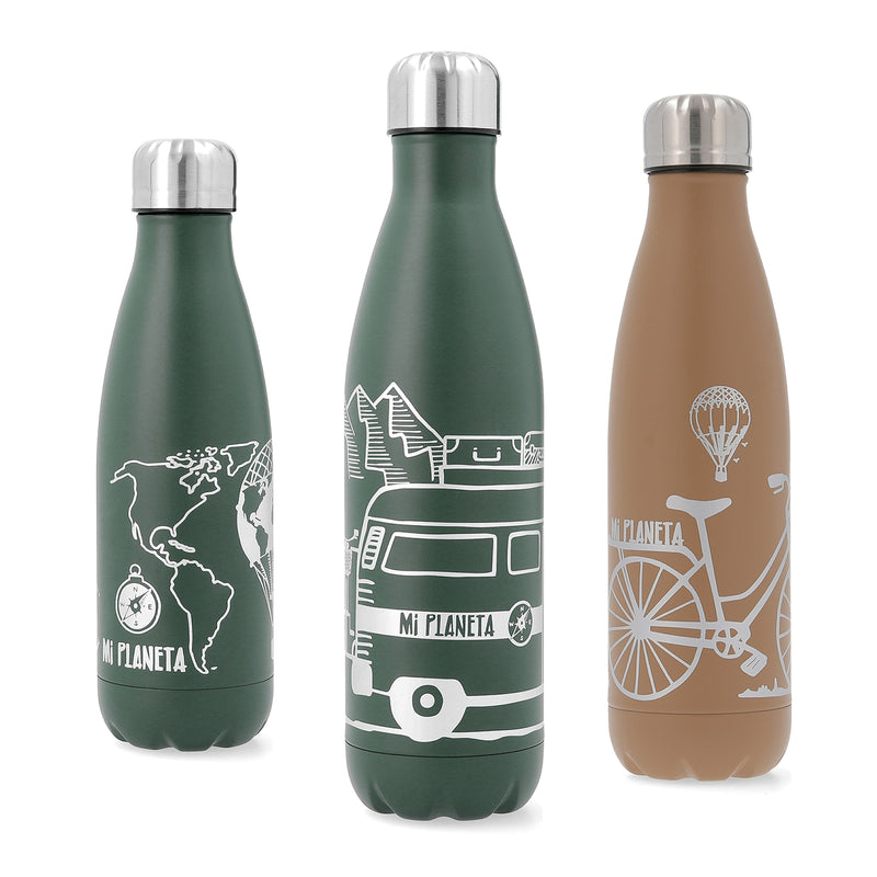 BIDASOA Mi Planeta - Botella Térmica 0.35L en Acero Inoxidable
