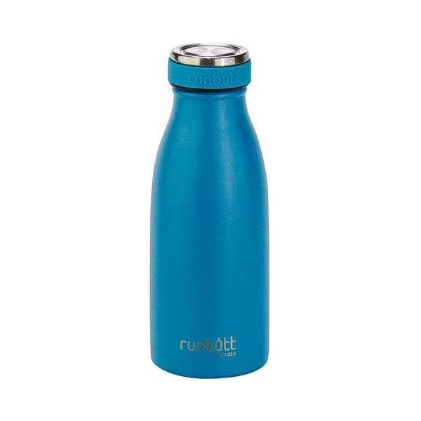 Runbott City - Botella Térmica de 0.35L en Acero Inoxidable 316 y Silicona. Azul