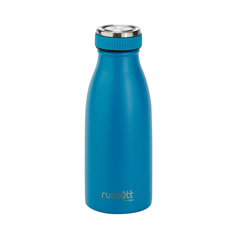 Runbott City - Botella Térmica de 0.35L en Acero Inoxidable 316 y Silicona. Azul