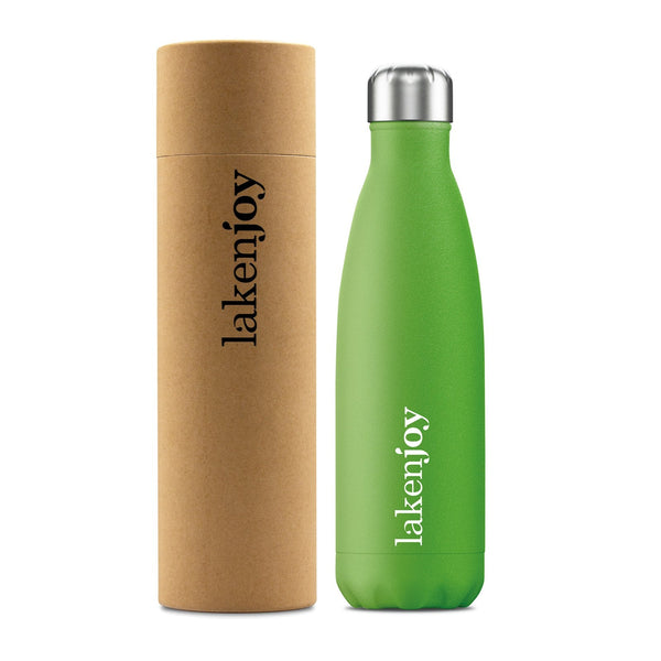 LAKEN Joy - Botella Térmica de 0.5L en Acero Inoxidable con Estuche de Cartón. Verde