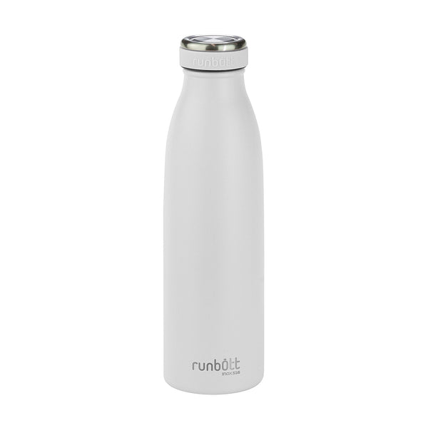 Runbott City - Botella Térmica de 0.5L en Acero Inoxidable 316 y Silicona. Blanco