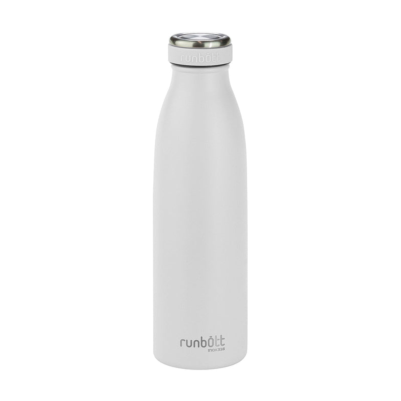 Runbott City - Botella Térmica de 0.5L en Acero Inoxidable 316 y Silicona. Blanco