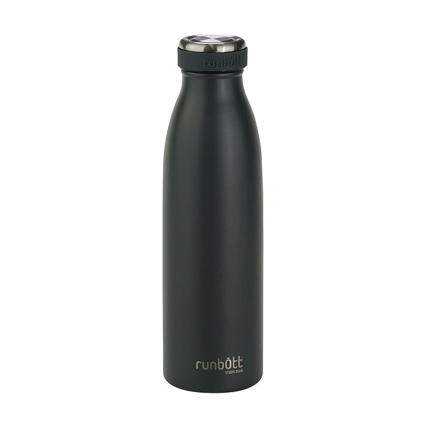 Runbott City - Botella Térmica de 0.5L en Acero Inoxidable 316 y Silicona. Antracita