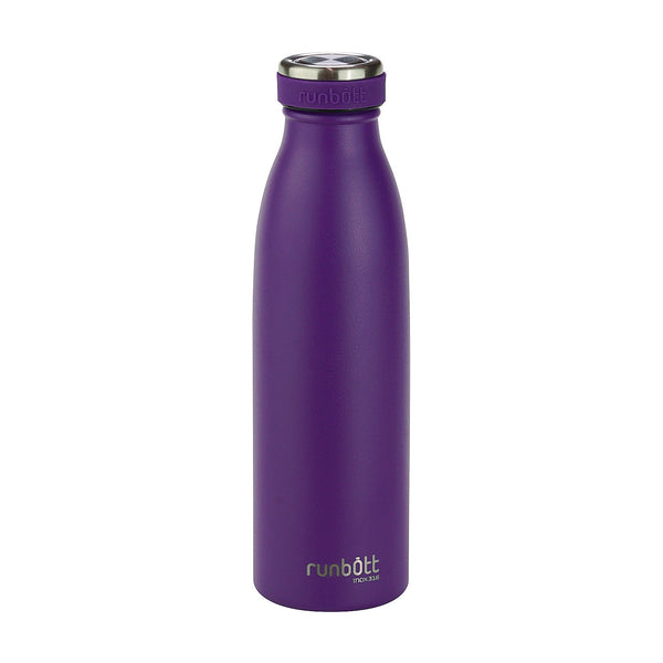 Runbott City - Botella Térmica de 0.5L en Acero Inoxidable 316 y Silicona. Violeta
