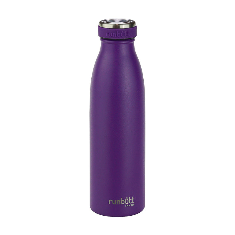 Runbott City - Botella Térmica de 0.5L en Acero Inoxidable 316 y Silicona. Violeta