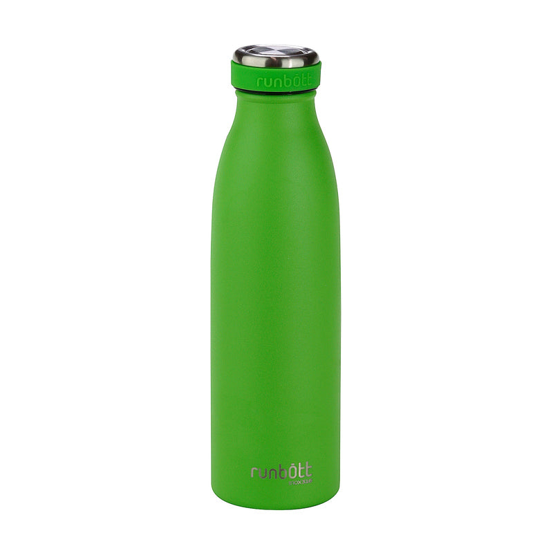 Runbott City - Botella Térmica de 0.5L en Acero Inoxidable 316 y Silicona. Verde