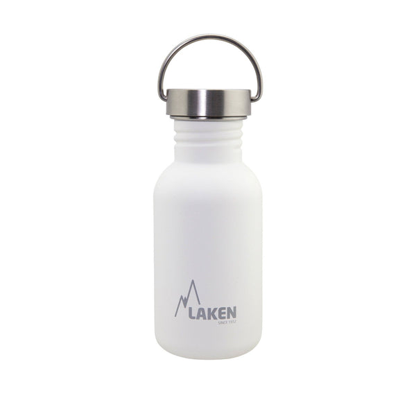 LAKEN Basic Steel Vintage - Botella de Agua 0.5L en Acero Inoxidable. Blanco