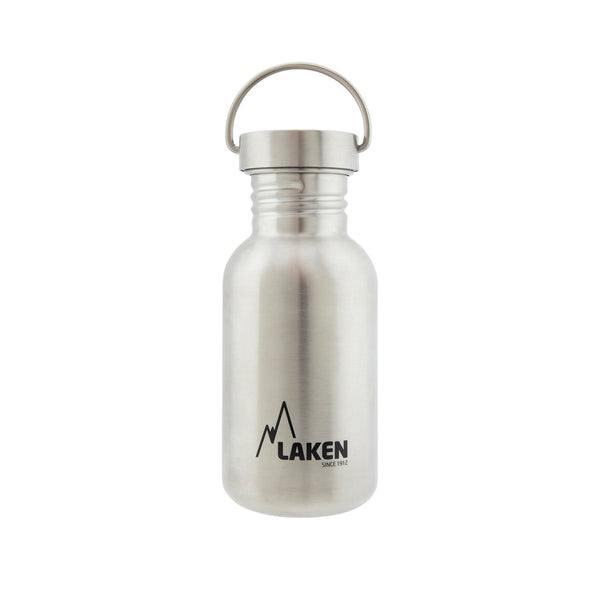 LAKEN Basic Steel Vintage - Botella de Agua 0.5L en Acero Inoxidable. Plata