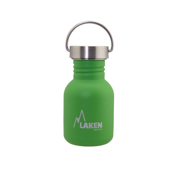 LAKEN Basic Steel Vintage - Botella de Agua 0.35L en Acero Inoxidable. Verde