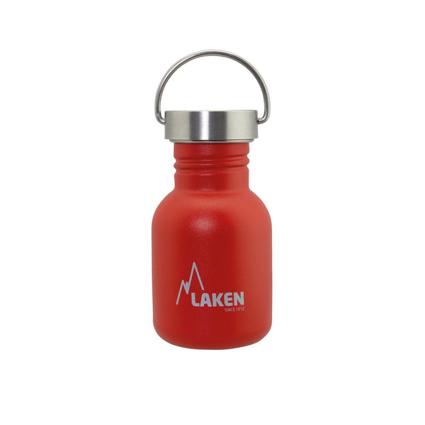 LAKEN Basic Steel Vintage - Botella de Agua 0.35L en Acero Inoxidable. Rojo