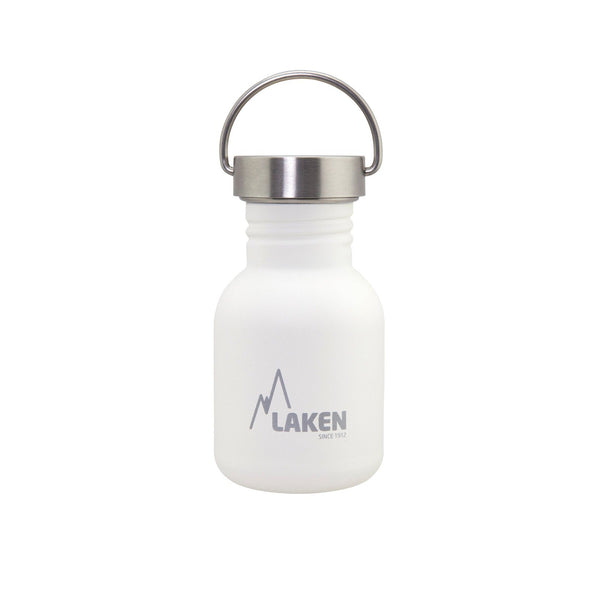 LAKEN Basic Steel Vintage - Botella de Agua 0.35L en Acero Inoxidable. Blanco