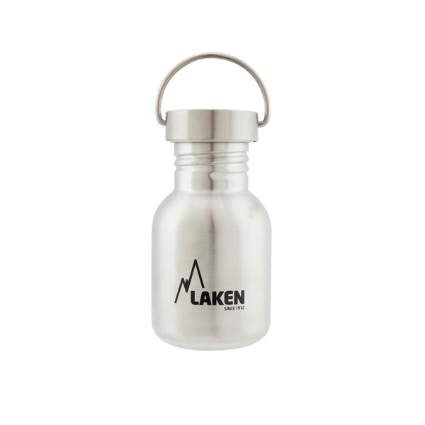 LAKEN Basic Steel Vintage - Botella de Agua 0.35L en Acero Inoxidable. Plata