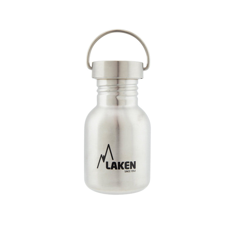 LAKEN Basic Steel Vintage - Botella de Agua 0.35L en Acero Inoxidable. Plata