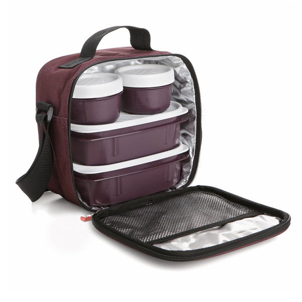 TATAY Urban Food Casual - Bolsa Térmica Porta Alimentos 3L con Recipientes, Burdeos