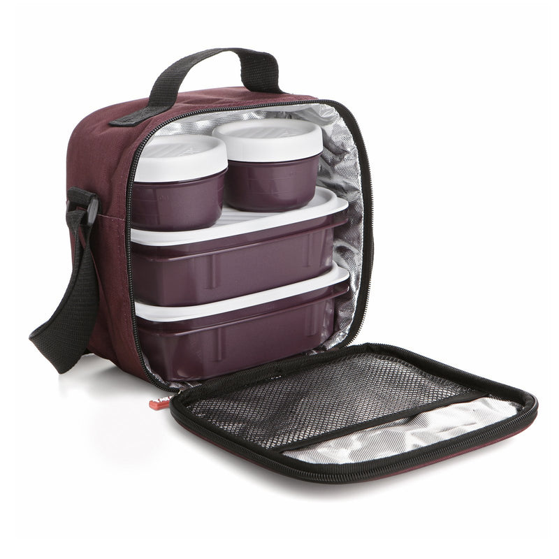 TATAY Urban Food Casual - Bolsa Térmica Porta Alimentos 3L con Recipientes, Burdeos