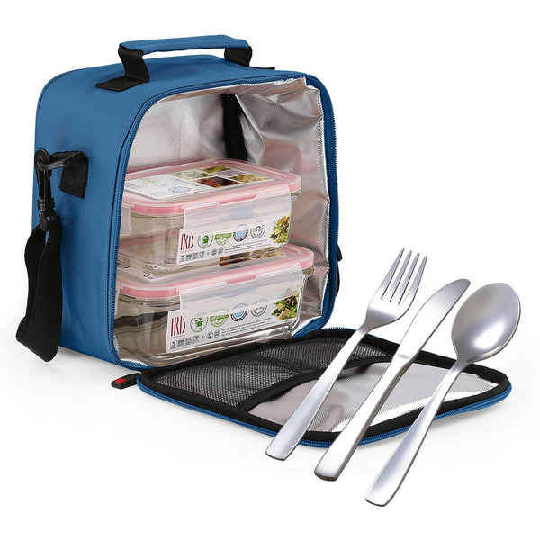 IRIS Basic - Bolsa Térmica Porta Alimentos 3.8L con Recipientes, Azul