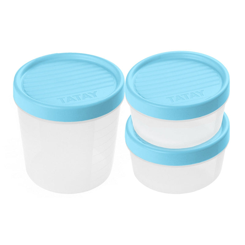 Pack 2+1 Tatay Contenedor Redondo con Rosca Twist 0.5L + 1L Azul