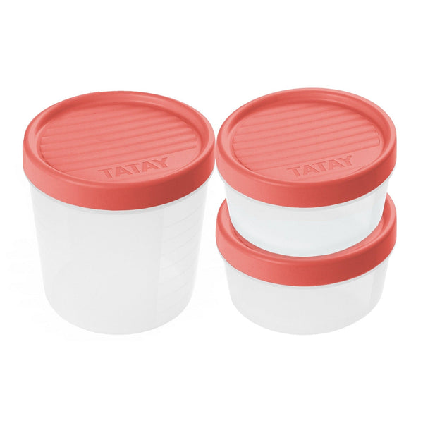Pack 2+1 Tatay Contenedor Redondo con Rosca Twist 0.5L + 1L Coral