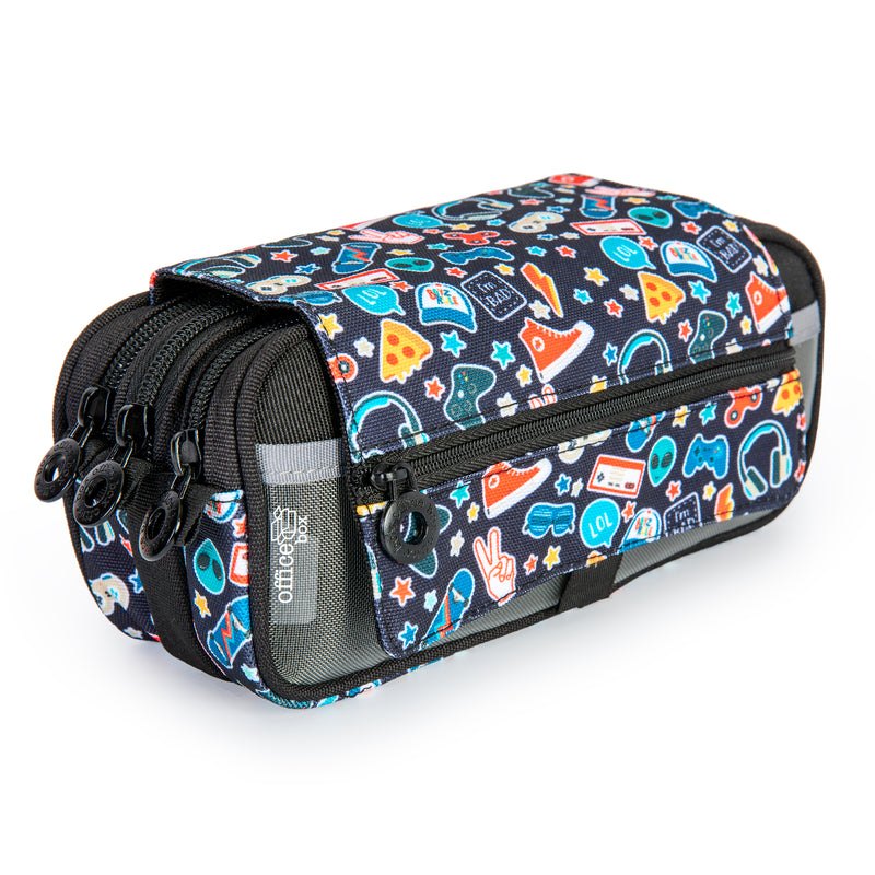 Estuche Portatodo Triple de Tres Cremalleras para Material Escolar o Neceser. Boys T2