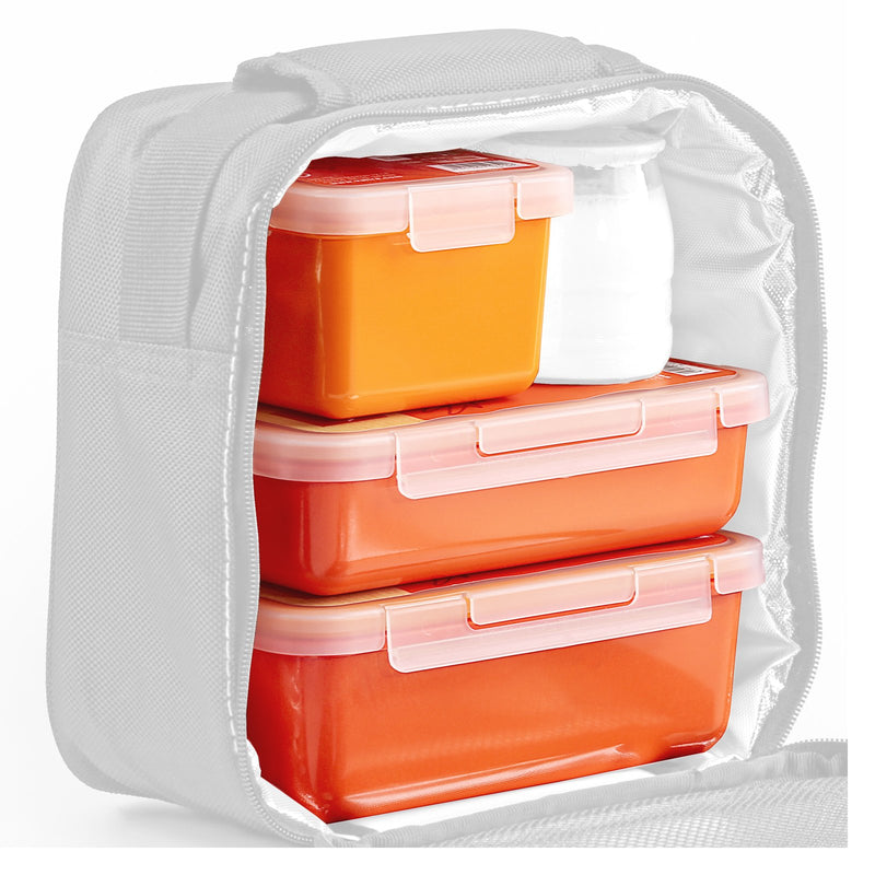 VALIRA Nomad Petit - Recipiente Cuadrado 0.4L en Plástico Cerámico PBT. Naranja