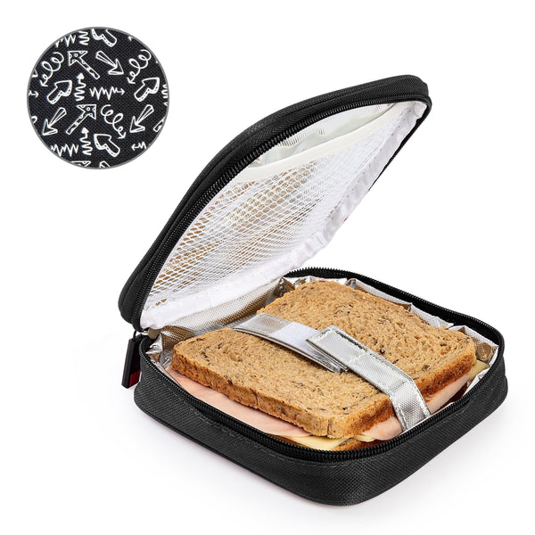 IRIS Fun - Porta Sandwich Infantil Termoinsulado con Cierre de Cremallera, Negro