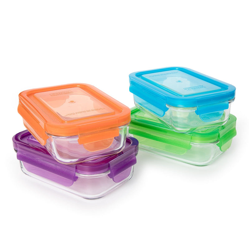 Pack 4 Recipientes Herméticos Glasslock Classic Microondas 400ml. 4 Colores