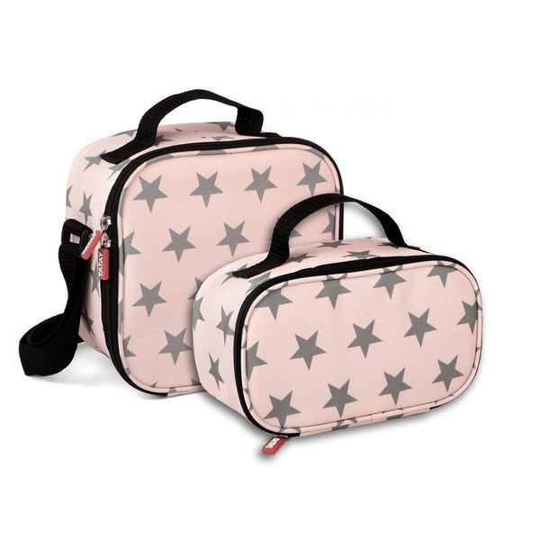 TATAY Urban Food Casual - Juego de 2 Bolsas Térmicas Porta Alimentos con Recipientes. Stars Rosa